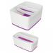 Leitz MyBox WOW Organiser Tray Long, Storage. W 307 x H 55 x D 105 mm. White/purple - Outer carton of 4 52581062