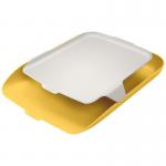 Leitz Cosy Letter Tray with Desk Organiser A4, Warm Yellow 52590019