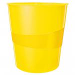 Leitz WOW Waste Bin. 15 litre capacity. Yellow. 52781016