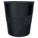 Leitz WOW Waste Bin. 15 litre capacity. Black 52781095