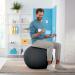 Leitz Active Sitting Ball, Ergonomically Designed, 65cm Diameter, Includes Fabric Ball Cover, Hand Air Pump & 2 x Plugs, Ergo Cosy Range, Velvet Grey 52790089