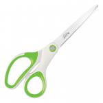 The photo shows a sleek pair of ACCO Brands scissors from their Leitz WOW Titanium line. These office scissors measure 205 mm and come in a convenient blister pack. The vibrant green color adds a pop of brightness to your desk.