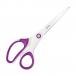 In this photo, there are a pair of sleek, purple ACCO Brands Scissors with a titanium finish from the Leitz WOW collection. The scissors measure 205mm, making them the perfect size for any office task. The ergonomic design is both stylish and practical, allowing for smooth and precise cuts. Whether for everyday use or for adding a pop of color to a workspace, these scissors are a must-have for any office supply collection.