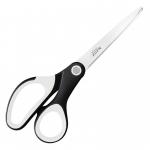 The ACCO Brands Scissors Leitz WOW Titanium Office Scissors are 205 mm in length and come in a sleek blister pack. The scissors are a stylish black color and have a sturdy titanium construction. The blades are sharp and perfect for cutting paper, fabric, or other materials with ease. The office scissors have a comfortable grip handle and are a useful tool for any workplace. Overall, the ACCO Brands Scissors Leitz WOW Titanium Office Scissors are a practical and eye-catching addition to any desk.