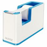 Leitz WOW Tape Dispenser, Heavy Base, Tape Included, WhiteMetallic Blue 53641036