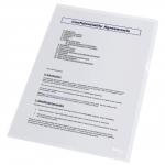 Esselte Quality Folder A4, glass clear, 0.08mm Polypropylene 30% pre-consumer recycled plastic (Pack 100) 54852