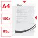 Esselte Quality Folder A4, glass clear, 0.08mm Polypropylene 30% pre-consumer recycled plastic (Pack 100) 54852