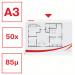 Esselte Quality Pocket A3, embossed clear, 0.09mm 30% pre-consumer Polypropylene (Pack 50) 55230