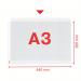 Esselte Quality Pocket A3, embossed clear, 0.09mm 30% pre-consumer Polypropylene (Pack 50) 55230
