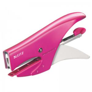 Leitz WOW Stapling Pliers, Back Loader, 15 sheet capacity, Pink