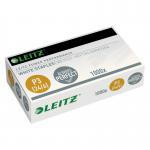 The image shows a pack of Leitz Power Performance P3 staples, with 1000 in total and each arranged in an outer carton of 10. The staples are white in color and feature the Leitz logo, giving it a professional look. This pack is perfect for heavy-duty stapling projects.