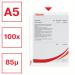 Esselte Quality Punched Pocket, Holds up to 20 A5 sheets, Transparent, Matte, 85 Micron 30% pre-consumer recycled plastic PP (Pack 100) 56123