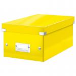 Leitz WOW Click & Store DVD Storage Box. With label holder. Yellow. 60420016