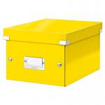 Leitz WOW Click & Store Small Storage Box. With label holder. Yellow. 60430016