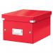 Leitz WOW Click & Store Small Storage Box. With label holder. Red. 60430026