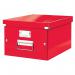 Leitz WOW Click & Store Medium Storage Box. With metal handles. Red. 60440026