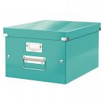 Leitz WOW Click & Store Medium Storage Box. With metal handles. Ice Blue. 60440051