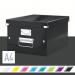 Leitz WOW Click & Store Medium Storage Box. With metal handles. Black. 60440095