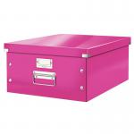 Leitz WOW Click & Store Large Storage Box. With metal handles. Pink. 60450023