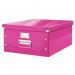 Leitz WOW Click & Store Large Storage Box. With metal handles. Pink. 60450023