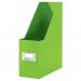 This image showcases the stylish and functional ACCO Brands Books & Magazine Racks Leitz WOW Click & Store Magazine File in a vibrant green color. The file features a convenient label holder and thumbhole for easy organization and access to your magazines.