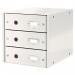 Leitz WOW Click & Store Drawer Cabinet (3 drawers). With thumbholes and label holders. For A4 formats. White 60480001