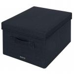 Leitz Fabric Storage Box with Lid Medium , 1 x Pack of 2 Velvet Grey 61440089