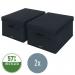 Leitz Fabric Storage Box with Lid Medium , 1 x Pack of 2 Velvet Grey 61440089