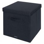 Leitz Fabric Storage Box with Lid Large, 1 x Pack of 2 Velvet Grey 61450089