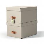 Leitz Puro Storage Box with lid, medium, 17L, 100% recycled card, pack of 2 61490012