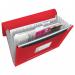 Esselte VIVIDA Expanding 6 Tab Project File A4 Translucent Red - Outer carton of 5 624016