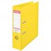 In this image, you can see a stack of yellow Esselte VIVIDA A4 plastic lever arch files from ACCO Brands. The files have a 7.50mm spine and come in a pack of 10, as seen from the outer carton. The vibrant yellow color stands out, making them easy to find among other office supplies. The sturdy plastic material ensures durability and protection for important documents. These lever arch files are designed to keep your papers organized and easily accessible.