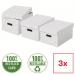 Esselte Home Storage Box Medium White (Pack of 3) 628282