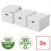 Esselte Home Storage Box Large White (Pack of 3) 628286