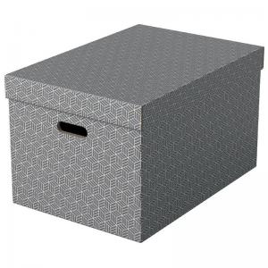 Esselte Home Storage Box Large Grey Pack of 3 628287