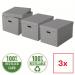 Esselte Home Storage Box Large Grey (Pack of 3) 628287