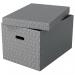 Esselte Home Storage Box Large Grey (Pack of 3) 628287