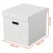 Esselte Home Storage Box Cube White (Pack of 3) 628288