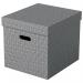 Esselte Home Storage Box Cube Grey (Pack of 3) 628289