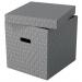 Esselte Home Storage Box Cube Grey (Pack of 3) 628289