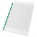Esselte Green Spine Punched Pockets A4 Top Opening - Embossed. Pack 100 628531