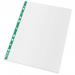 Esselte Green Spine Punched Pockets A4 Top Opening - Embossed. Pack 100 628531