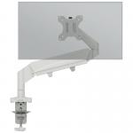 The photo shows a sleek and modern monitor arm from ACCO Brands. Designed by Leitz Ergo, this space-saving arm is perfect for single monitors. Its clean lines and minimalist design add a touch of sophistication to any desk.