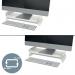 Leitz Ergo Adjustable Monitor Stand, Monitor Riser with Two Height Settings, Light GreyWhite, 65040085 65040085