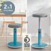 Leitz Active Sit Stand Stool, Height Adjustable Round Swivel Computer Workstation Desk Seat, Ergo Cosy Range, Calm Blue 65180061