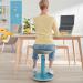 Leitz Active Sit Stand Stool, Height Adjustable Round Swivel Computer Workstation Desk Seat, Ergo Cosy Range, Calm Blue 65180061