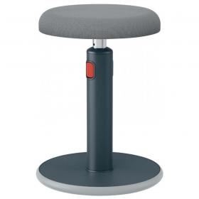 Leitz Active Sit Stand Stool, Height Adjustable Round Swivel Computer Workstation Desk Seat, Ergo Cosy Range, Velvet Grey 65180089