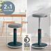 Leitz Active Sit Stand Stool, Height Adjustable Round Swivel Computer Workstation Desk Seat, Ergo Cosy Range, Velvet Grey 65180089