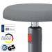 Leitz Active Sit Stand Stool, Height Adjustable Round Swivel Computer Workstation Desk Seat, Ergo Cosy Range, Velvet Grey 65180089