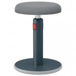 Leitz Active Sit Stand Stool Height Adjustable Round Swivel Computer Workstation Desk Seat Ergo Cosy Range Velvet Grey 65180089